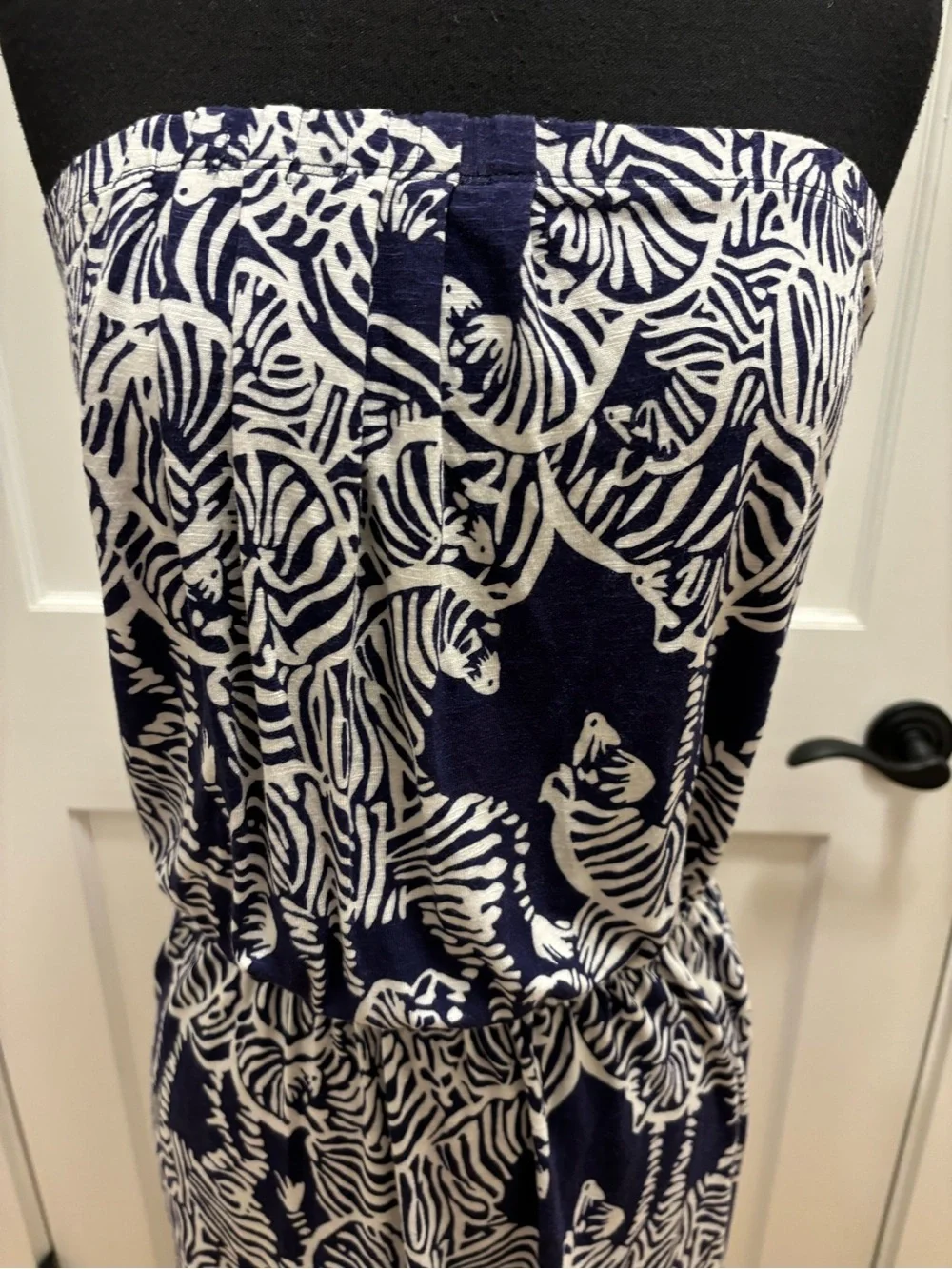 Lilly Pulitzer Matyson Strapless Mini Dress  Navy I Herd You Zebra Print Women S - Picture 9 of 14